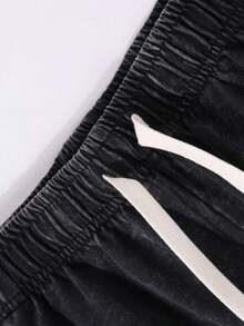 Black Mens Creative T Shirt And Shorts Set American Vintage Full Print Street Wear Essential Graphic T Shirt And Shorts Set With Dragon And Floral Design And Vonn Dutch Logo For Casual Outfits Print Washed T Shirt Set - 黑色 - 查看 3