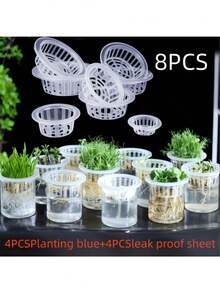 Cesta de plantación, cesta de plantación hidropónica de verduras, maceta de plástico, adecuada para jardinería de balcón doméstico y producción hidropónica de vivero - Multicolor - Ver 3