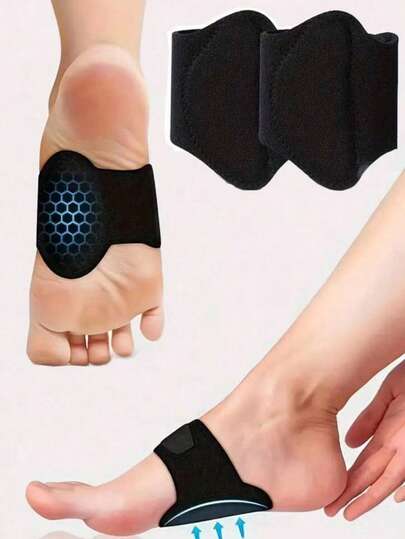 QKC 1 Pair/2 Pairs Arch Support Insoles, Suitable For Men And Women, Built-In Silicone Pad, Sports Design Applicable To Shoes And Footwear