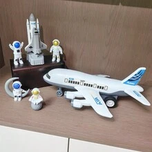 Large White Passenger Plane Space Rocket Launcher Aircraft Astronaut Space Shuttle Model Figurine Children Boys Toy Boys Model Collection Birthday Gift Halloween Christmas Gift - White - View 5