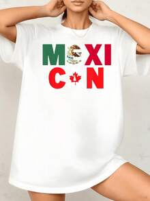 Símbolos nacionales unidos que representan la  cultural entre México y Canadá resaltando orgullo y conexión camiseta de mujer 220g moderna casual cómoda para uso diario - Blanco - Ver 8