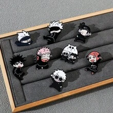 Jujutsu Kaisen 1枚五条悟、悠仁、惠、野蔷薇、夏油可爱卡通创意合金胸针金属徽章配饰，动漫周边次要元素徽章包包装饰，服装配饰，情侣装，生日礼物，情侣/闺蜜礼物，旅行纪念品，毕业礼物，派对礼物，万圣节礼物，节日礼物，动漫情侣装饰情人节礼物 - 多色 - 查看 3