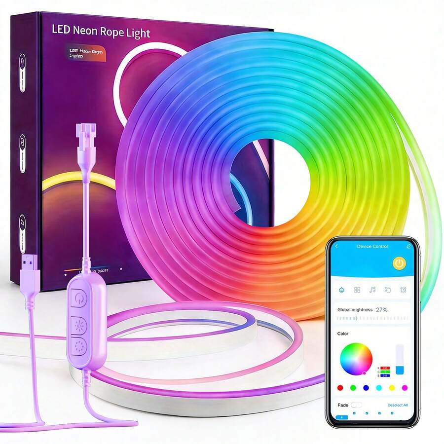 5V Dream Color Neon Strip 36D 5M IP65 APP & 3-Key Control - 霓虹 - 查看 1