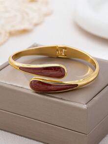 1 chiếc vòng tay thời trang mới, thanh lịch, đa năng, mạ vàng và làm từ nhựa, hình giọt nước màu cà phê dành cho nữ. - Cà phê nâu - Xem 6