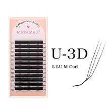 12Lines MASSCAKU U-Shaped L/LU/M Curl Y 3D-5D U Eyelash Extensions 8-15mm Soft Matte Black Natural Look Individual Lashes Bunches For Makeup Tool - View 11