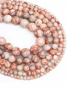 Red Network Jasper Gemstone Round Beads 4mm, 6mm, 8mm, 10mm Red Vein Jasper Gemstone Bead Natural Red Network Crystals Healing Chakra Stones For DIY Charm Beads For Jewelry Making Accessories - Red and White - View 6