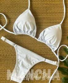 FITA Polyamide Bikini With Lined Cups - S, M, L, XL - White - View 7