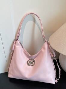 Túi xách cỡ lớn thời trang mới, túi đeo vai phong cách Hàn Quốc thường ngày dành cho nữ, thích hợp đi làm. - Hồng - Xem 13