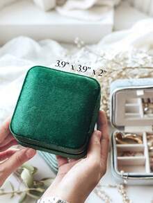 Customized Velvet Jewelry Box, Personalized Italian Velvet Jewelry Box, Gift For Women, Christmas Gift For Mom, Travel Jewelry Box, Gift For Best Friend, Women's Gift - Multicolor - View 7