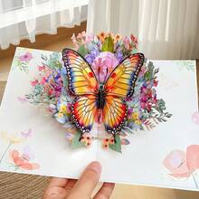 3D Pop-Up Cards Flowers Birthday Card Anniversary Gifts Postcard Butterfly Wedding Invitations Congratulation Card Gift - Multicolor - View 15