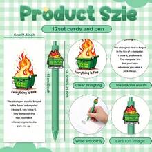 1支装垃圾桶火焰造型趣味笔 - 送给同事、团队成员和办公室员工的感谢礼物，理想的圣诞礼物 - 多色 - 查看 11