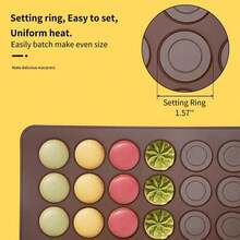 48-Cavity Silicone Macaron Baking Mat, Reusable Silicone Chocolate Muffin/Cookie Mold - Multicolor - View 5