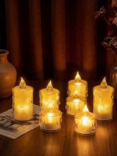 Bộ 24 đèn ngủ giả hình nến phong cách , quà tặng sinh nhật cho bạn gái, đồ trang trí bàn làm việc tạo không khí lãng mạn với nến điện tử.