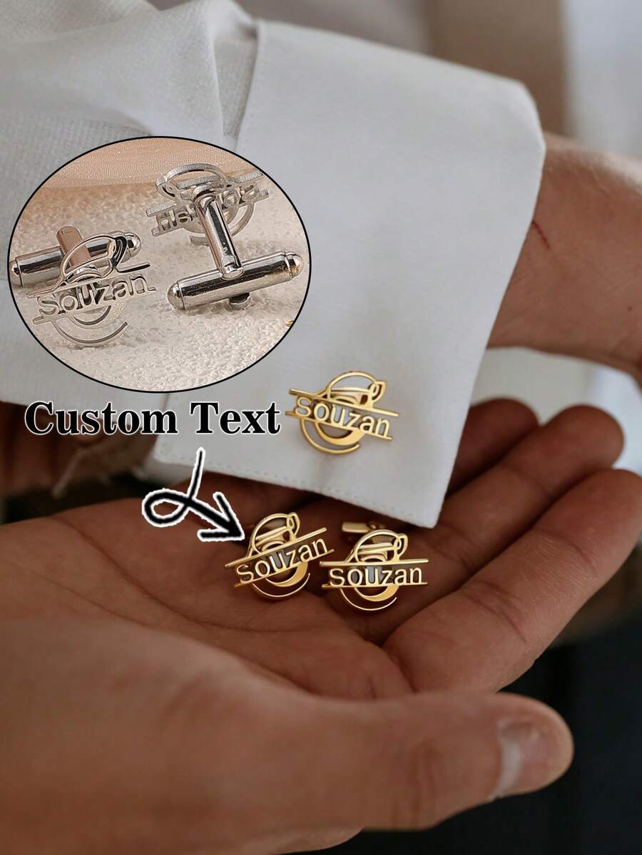 Customized Initial Cufflinks, Premium Cufflinks, Groom Wedding Gift, Perfect For Boyfriend, Valentine's Day, Christmas, New Year Gift