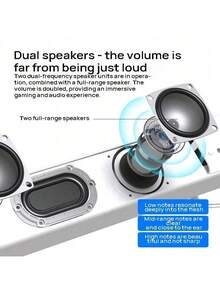 HP WS1 PLUS Speaker, Rectangular Desktop Speaker, Wired & Bluetooth Dual Mode Subwoofer, Home Surround Sound, Gaming & E-Sports RGB Lighting - View 4