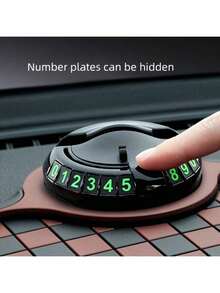 带手机支架和车牌架的汽车仪表盘垫 - 防滑，PVC材质，增强抓地力 - A - 查看 6