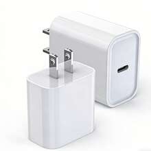 1-3个20W PD快充墙式适配器，兼容 17 Pro Max/17 Pro/17 Air/17/16/15/14/13/12/11/XS/XR/8/7/6，以及S25/S24/S23/S22/S21/S20系列 - 美規A型插(110-127V) - 查看 10