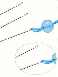 5pcs Extended Stainless Steel Beading Needles, 0.4 To 0.9mm 6 Sizes To Choose From, Ultra-Fine Precision Craftsmanship, Easy Threading, No Clogging, Widely Used For Beaded Bracelets, Necklaces, Bead Embroidery, Jewelry Assembly And Modification, Fabric Crafts, Sewing, Handmade Beading, Ideal Accessory Tool For Fabric DIY - Crystal Crochet 5-piece Set - View 4