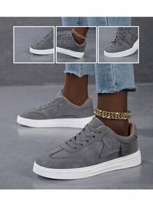 Damen Freizeitschuhe, modische Sneaker, leichte Skateboard-Schuhe im Straßen-Stil - Dunkelgrau - Übersicht 6