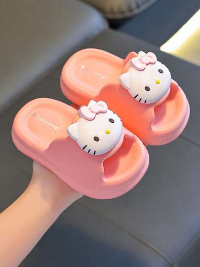 SANRIO 1 Pasang Sandal Kamar Mandi Musim Panas untuk Anak-Anak, Sandal Mandi Anti Selip untuk Balita & Anak Kecil