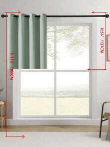 遮光窗帘，隔热，带孔眼的遮光窗帘，防光，防紫外线，卧室客厅室内装饰 - 綠色 - 查看 33