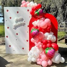 3pcs Large Fruit Shaped Balloons, Theme Party Birthday Decorations (Strawberry) - Strawberry Balloon - View 7