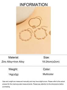 3件套海洋度假风手工仿珍珠金属海星贝壳海洋生物饰品套装，适合日常佩戴、休闲、海滩旅行 - 彩色 - 查看 5