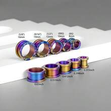 2件装男女通用复古多彩钛金属耳扩耳钉嘻哈朋克风 - 日常/派对/海滩时尚饰品 - round - 查看 11