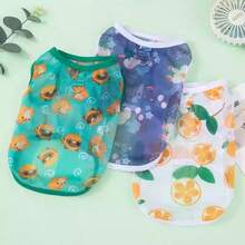 1件宠物轻便透气网眼背心，夏季新款，适合猫狗，可连接牵引绳 - 白色 - 查看 6