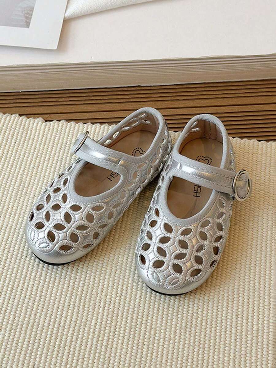 1 Pair Toddler Girls Soft Sole Imitation Leather Mary Jane Shoes, Breathable Round Toe Casual Shoes, Suitable For Spring, Summer, Autumn