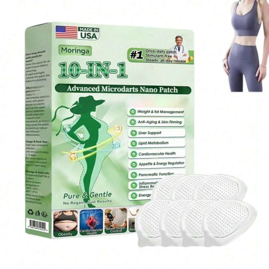 Selling Fast!2026 Upgraded Style Moringa 10-In-1 Nano Microdarts Patch, Advanced Moringa Patches, Natural Body Patches For Women And Men - Gentle Formula For All Skin (1PC).7 Pieces In One Compact Pouch.Women's Health. - 1個 - 查看 1