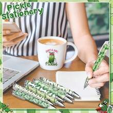 1/4/8/16 Pcs Retractable Ballpoint Pens With Cucumber Design, Black Ink, Student Gifts Graduation Celebration Gifts, Campus Office Home Supplies, Back-To-School Season Surprise Giveaways - Cucumber - View 6