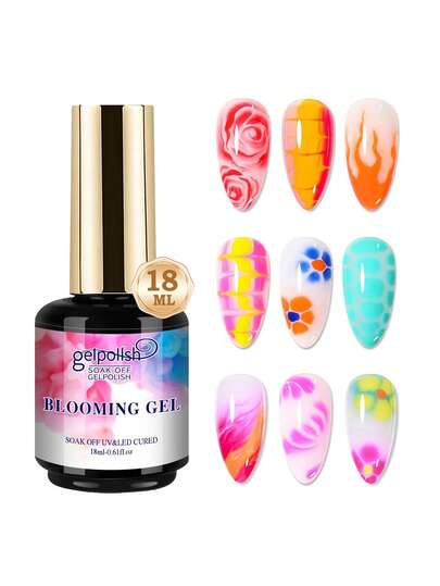 gelpoiish 18ml Blooming Gel Nail Polish Set - UV/LED Marble Floral Pattern Manicure Set, Creates Tie Dye Effect | Women's Nail Care Gift Set, Salon/Home Use