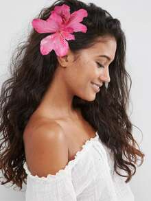 1pc Bohemian Style Flower Hair Clip For Women & Girls, Flower Hair Pin Alligator Clip Hibiscus Hair Clip Suitable For Various Hairstyles, Hawaiian Style Hair Accessory For Wedding, Holiday, Beach Party, Hairpin - Multicolor - View 2