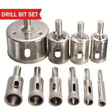 3pcs (6mm, 8mm, 10mm) Diamond Drill Bits - Featuring Diamond Coated Edges, Suitable For Heavy Duty Precision Drilling On Tiles, Marble, Glass, Ceramics, Professional & DIY Tool - One Size Fits All - View 9
