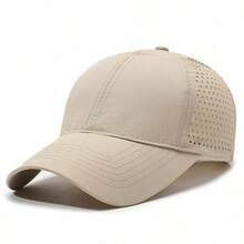 1pc Summer New Lightweight Breathable Quick-Dry Adjustable Perforated Visor Cap, Men's Hiking Sun Protection Baseball Hat - A - View 9