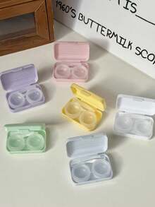 eyekan 2/4个装糖果鱼形迷你隐形眼镜盒，便携式日抛隐形眼镜护理盒 - 查看 7