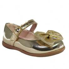 Girls' Ballet Flats, Sizes 20 To 34, Direct From The Factory. Glitter. - Dorado - Ver 3