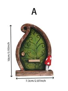 农舍童话小屋工艺装饰摆件，创意氛围装饰小门摆件，适用于家居、客厅、橱柜、花园装饰 - 香檳色 - 查看 2