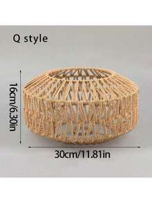 1个波西米亚风格藤编吊灯灯罩 - 手工编织现代藤编吊灯灯罩 - 农舍风格吸顶吊灯罩，优雅的编织纸绳，别致的装饰照明，适合办公室或家居，营造氛围的现代吊灯艺术设计 - 麻繩燈罩 - 查看 25