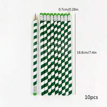 5/10支装旋转条纹铅笔 - 高品质木质铅笔，内置橡皮擦 - 适用于书写、素描、绘画，是理想的激励道具、节日文具、返校奖励和礼品之选。 - 旋轉條紋鉛筆 - 查看 9