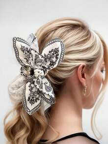 1pc Bohemian Style Cashew Flower Bow Hair Clip, Suitable For Vacation And Various Holiday Photo Shoots - Multicolor - View 4