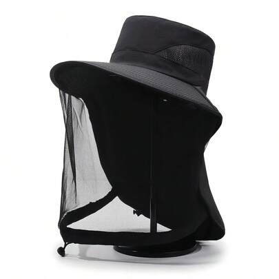 Mũ chống muỗi unisex, mũ câu cá có khẩu trang, thoáng khí, chống nắng, thích hợp cho câu cá, hoạt động ngoài trời, mùa hè.