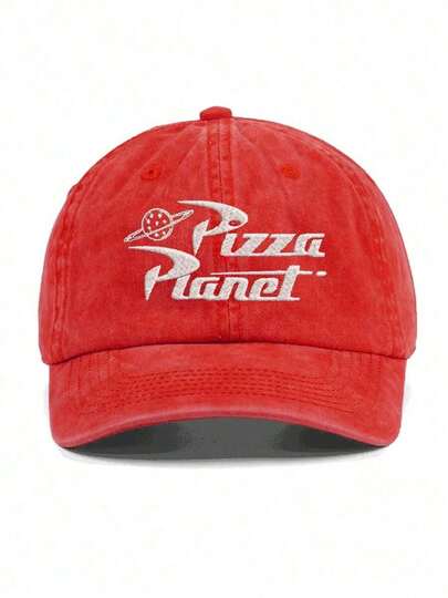 1pc, Unisex,Pizza Planet Embroidered Baseball Hat,Baseball Cap Versatile Stylish Dad Hat Outdoor Adjustable Sports Hats Father's Day Women Men