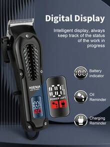 HIENA 2 Pieces Hair Clipper Trimming Set, Cordless Electric Clipper, Electric Nose Hair Clipper, 2 Models To Choose From, USB Interface With Digital Display For Smooth And Seamless Use, Making It A Great Helper In Your Daily Life - View 3