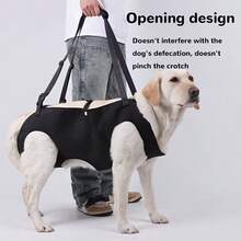 S/M/L/XL Dog Leash/Harness, Suitable For Injured, Disabled, Elderly Dogs, Adjustable Length Assistance Walking, Grooming/Medical, Car Assistance Leash - Black - View 3