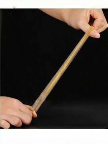 2pcsFashionable Luxury Spring Bracelet, Elastic Arm Band, Men's Wristband Cuff, Suitable For Birthday Gifts, Small Presents - Black 1 Pair - View 3