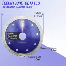 1pc 4.5"/5" Ultra-Thin Diamond Cutting Disc, Unbreakable For Ceramic Cutting, Suitable For Cutting Tiles, Ceramics, Granite, Marble - A - View 4