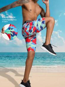 Quần bơi nam đi biển, quần bơi bó sát nhanh khô dài đến đầu gối, thích hợp cho bơi lội, lướt sóng và nghỉ mát. - Màu đỏ tím - Xem 2