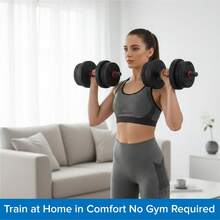 RAVIAN Adjustable Dumbbells & Barbell Set 20–30 Kg – 2-In-1 Weight Lifting System, Non-Slip Handles, Connecting Rod For Home Gym Full-Body Strength Training - 30Kg - View 6